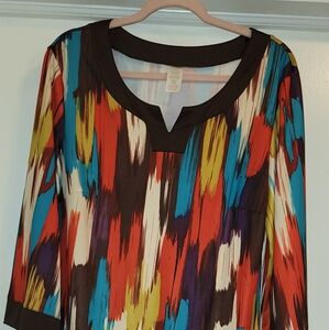 Unbranded Multicolored  70's Style Dress Colorful Abstract Patterned  SIZE L